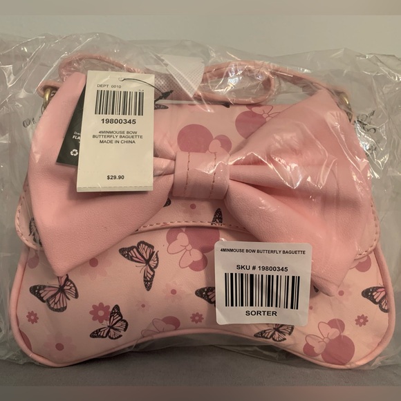 Her Universe Handbags - Her Universe Disney Minnie Mouse Butterfly Bow Baguette Bag
